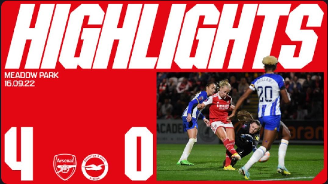 ⁣HIGHLIGHTS   Arsenal vs Brighton (4-0)   WSL   Little, Blackstenius, Mead (2)