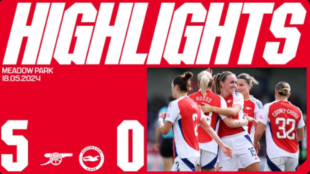 ⁣Miedema scores in farewell game ❤️   HIGHLIGHTS   Arsenal vs Brighton &amp;amp; Hove Albion (5-0